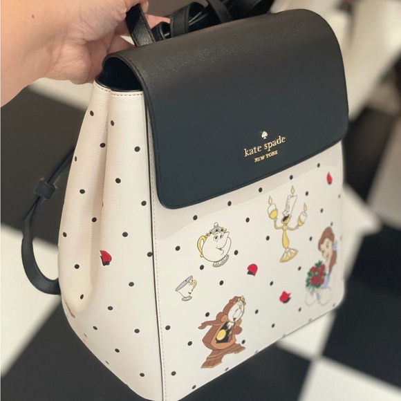 Disney X Kate Spade Beauty and The Breast Medium Flap Backpack KE566 NWT main image 6